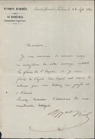 Autographe Signature Niel Adolphe Maréchal De France 6e Corps D'armée Ministre De La Guerre Politicien Remerciements - Other & Unclassified