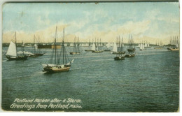 PORTLAND HARBOUR AFTER A STORM - GREETINGS FROM PORTLAND MAINE - PUB. H. C. LEIGHTON - 1910s (12087) - Portland