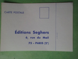 Editions Seghers 6 Rue Du Mail 75 Paris 2e - Fiche De Lecteur à Remplir Demande Catalogue - Publicidad