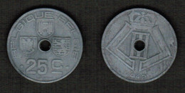 BELGIUM   25 CENTIMES 1942 French (KM # 131) #6416 - 25 Centimes