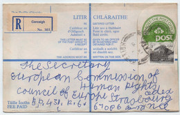 IRLANDE - EIRE - CORK - CORCAIGH / 1984 ENTIER POSTAL RECOMMANDE => CONSEIL DE L'EUROPE A STRASBOURG (ref 7959a) - Postal Stationery