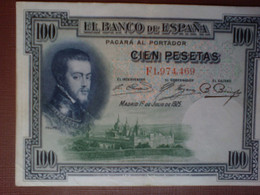 100 Pesetas - El Banco De Espana - F1,974,469 - Madrid 1° De Julio De 1925 - Felipe II - Cien Pesetas - 100 Pesetas