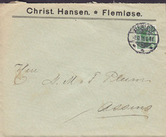 Denmark CHRIST. HANSEN Brotype Ia FLEMLØSE (SCARCE Cancel) 1915 Cover Brief ASSENS (Arr.) 5 Øre Chr. X. Stamp - Cartas & Documentos