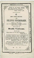WOUMEN - Philippus DESCHOEMAKER - Wedn. Rosalia VANDAMME - °1785 En +1862 - Devotieprenten