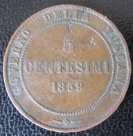 Italia / Toscane / Toscana - Monnaie 5 Centesimi 1859 - Tuscan