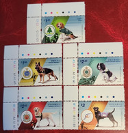 SP) 2012 HONG KONG, DOGS GOVERNMENT SERVICE, MARGIN CORNER SHEET, COLOR GUIDE, SET OF 5 MINT, MNH - Andere & Zonder Classificatie