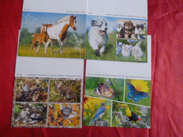 LOT De 4 Calendriers De Poche ANNEE 2022 Non Pliés  Animaux Chats Chiens Chevaux Papillons Oiseaux - Small : 2001-...