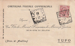 A87. Lanzara. 1917. Annullo Tondo Riquadrato LANZARA (SALERNO), Su Cartolina Postale Commerciale - Marcophilia