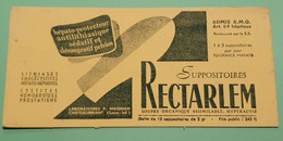 Buvard 1331 - Laboratoire - RECTARLEM - épais 2 - Etat D'usage : Voir Photos - 21.5 X 10 Cm Environ- Vers 1950 - Produits Pharmaceutiques