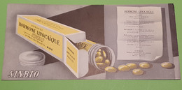 Buvard 1333 - Laboratoire Sinbio - HORMONE LIPOCAZIQUE - Etat D'usage : Voir Photos - 21 X 10 Cm Environ- Vers 1960 - Produits Pharmaceutiques