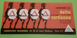 Buvard 1337 - Laboratoire Delagrange - DELTA CORTISONE - Etat D'usage : Voir Photos - 21 X 10 Cm Environ- Vers 1960 - Produits Pharmaceutiques