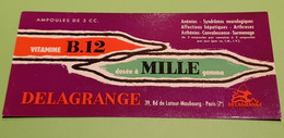 Buvard 1348 - Laboratoire Delagrange - B.12 - Etat D'usage : Voir Photos - 21 X 10 Cm Environ- Vers 1960 - Produits Pharmaceutiques