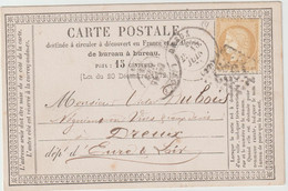 4790 CARTE POSTALE PRECURSEUR CERES 1874 Dubois à DREUX GC 1923 LAIGLE L'AIGLE Bonneville Epicier - 1849-1876: Classic Period