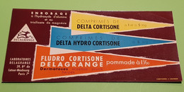 Buvard 1351 - Laboratoire Delagrange - DELTA CORTISONE - Etat D'usage : Voir Photos - 21 X 10 Cm Environ- Vers 1960 - Produits Pharmaceutiques