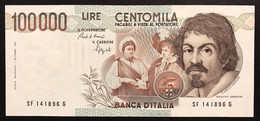 100000 Lire CARAVAGGIO 1° TIPO SERIE F 1993 Spl LOTTO 3348 - 100.000 Lire