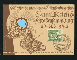 Deutsches Reich / 1940 / Sonderkarte WHW-Reichs-Strassensammlung". SSt., Rs. Stempel "BERLIN, Rohrpost" (1/656) - Covers & Documents