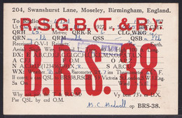 BIRMINGHAM ENGLAND 1927 U.K. - SHORT WAVE - AMATEUR RADIO STATION B.R.S.38 VIA RESEAU BELGE - Andere & Zonder Classificatie