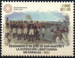 Peru 2021  ** Landing Of San Martín And The Liberation Expedition In Paracas. Desembarco De San Martín Y La Expedición. - Peru