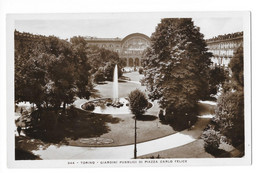 CPSM - Italie - Turin / Torini - Place Carlo Felice / Piazza Carlo Felice - Parken & Tuinen