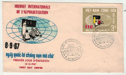 Viêt-Nam // Lettre 1er Jour Journée De L'alphabétisation 10.12.1967 - Vietnam