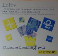 Petit Calendrier Poche 2001 La Poste L'argent Au Quotidien Centre Régional Services Financiers Limoges - Small : 2001-...