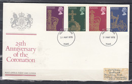 FDC Van York 25 Th Anniversary Of The Coronation - 1971-1980 Decimal Issues
