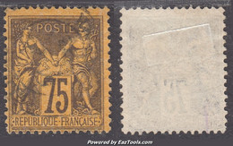 75c Sage Violet/Orange TB (Y&T N° 99 , Cote  50€) - 1876-1898 Sage (Tipo II)