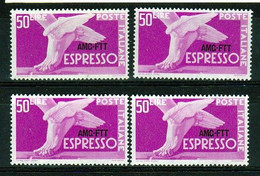 1952 Italia  Italy Trieste A  50 Lire Espresso X 4 MNH** - Correo Urgente
