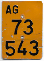 Velonummer Mofanummer Aargau AG-73543 Ohne Vignette - Plaques D'immatriculation