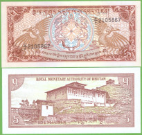 BHUTAN 5 NGULTRUM 1985  P-14b UNC - Bhután