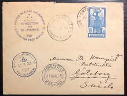 France Colonies Martinique Lettre 1933 N°127 Obl Fort De France Pour La Suède Goteborg Par Paquebot Suédois !! RR - Briefe U. Dokumente