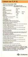 CAR-FERRY/ P.E.I.Ferry Service /Liaisons Pour L'Ile Du Prince Edward/Horaires & Tarifs/CANADA /1983  MAR97 - Autres & Non Classés