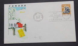 P) 1968 CANADA, NOEL, CHRISTMAS SOAP STONE CARVING FDC, XF - Otros & Sin Clasificación