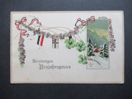DR Feldpost AK Stp. Berlin S 29.12.1915 Briefstempel Ersatz Bataillon Pionier Regiment 36 Herzinningen Neujahrsgruss - New Year