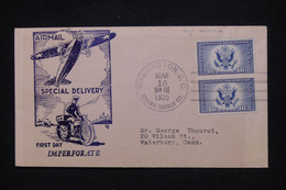 ETATS UNIS - Enveloppe FDC En 1935 - Non Dentelés Air Mail - L 112912 - 1851-1940