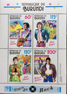 BURUNDI 1994 ,MUSIC,ROCK STAR MICHAEL JACKSON ,ELVIS PRESLEY ,MICK JAGGER ,JOHN LENNON - Unused Stamps