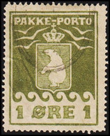 1916. PAKKE PORTO. 1 øre Ol Green. Thiele. Perf 11 ½. 2nd Print Grayish Paper. (Michel 4A) - JF514045 - Colis Postaux