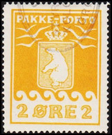 1916. PAKKE PORTO. 2 øre Yellow. Thiele. 3. Print. White Paper.  (Michel 5A) - JF514046 - Colis Postaux