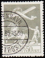 1929. Air Mail. 50 øre Grey. LUXUS Centered Stamp.  (Michel 180) - JF514059 - Poste Aérienne