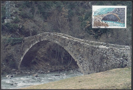 Andorre 1990-Andorre-Française- Yvert Nr.:  385 On Carte Maximum Photo. Theme: Pont/Romanique.... (VG) DC-10246 - Usados