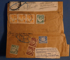 AM3 BRITISH RHODESIA BELLE LETTRE  CHARGEE 1938 ++PORTSMOUTH +BANDE DE TP + PAIRE TAXE RARE +AFFR. INTERESSANT - Northern Rhodesia (...-1963)