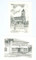 BONDOUFLE (Essonne) - Lot De 2 Cartes D'Yves Ducourtioux - L'église (n° 9191) - L'Hôtel De Ville (N° 91341 - Bondoufle