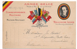 CARTE DRAPEAUX MILITAIRE ARMÉE BELGE WWI BELGIQUE PAYS BAS - Armada Belga