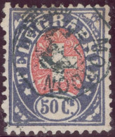 Heimat VD MOUDON ~1885 Telegraphen-Stempel Auf 50 Ct.Telegraphen-Marke Zu#16 - Telegraph