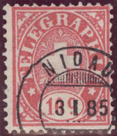 Heimat BE NIDAU 1885-01-03 Post-Stempel Auf 10 Ct.Telegraphen-Marke Zu#14 - Telegraph