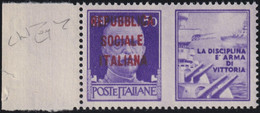 Repubblica Sociale 1944 50 C. Violetto Sass. 33F MNH** Cv. 4000 Certificato Ray - Oorlogspropaganda