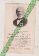 Arthur Jean Botte-Böss, Gand 1865, Bruges 1926. Directeur Impremerie Drukkerij St.Augustin Bruges Brugge. Foto - Overlijden