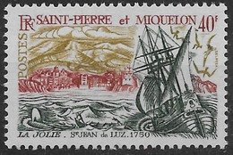 1969  Saint Pierre Et Miquelon N° 396 Nf** MNH . "La Jolie"  Bateaux Des Anciennes Relations Avec La France - Unused Stamps