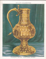 The Kings Art Treasures, 1938 - 30 Flagon With Feather Work - Wills Cigarette Card - Original - L Size - Furniture - Wills