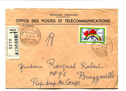 GABON 1973 - Affr. Seul Sur Lettre Recommandée - Croix Rouge - Gabon